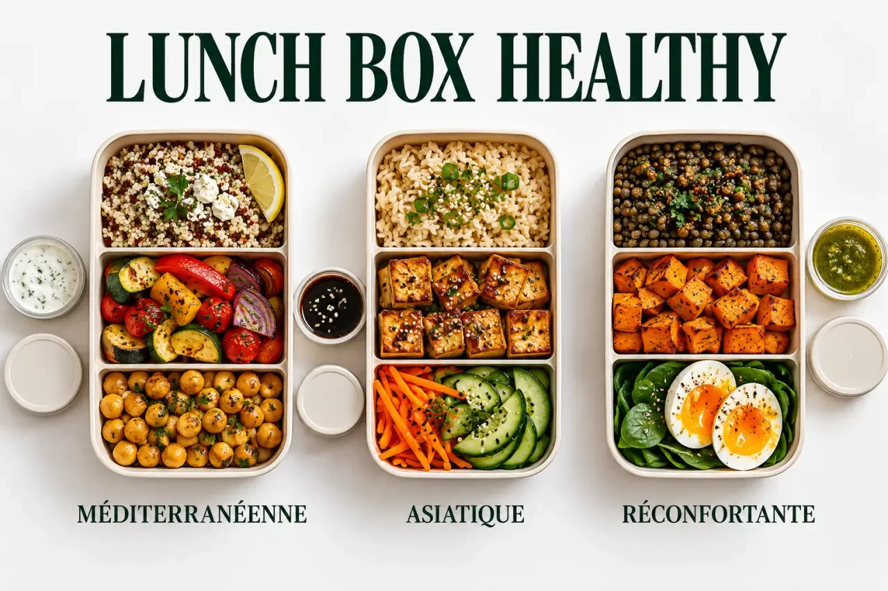 Idées recettes healthy pour lunch box avec céréales, légumes et protéines