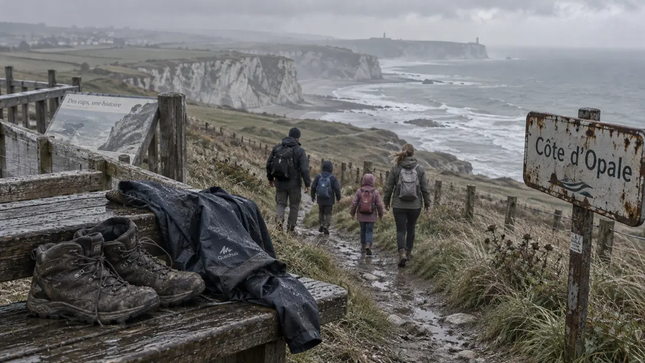 Idée de sortie nord pas de calais : famille sur la Côte d’Opale, manteaux et chaussures de marche